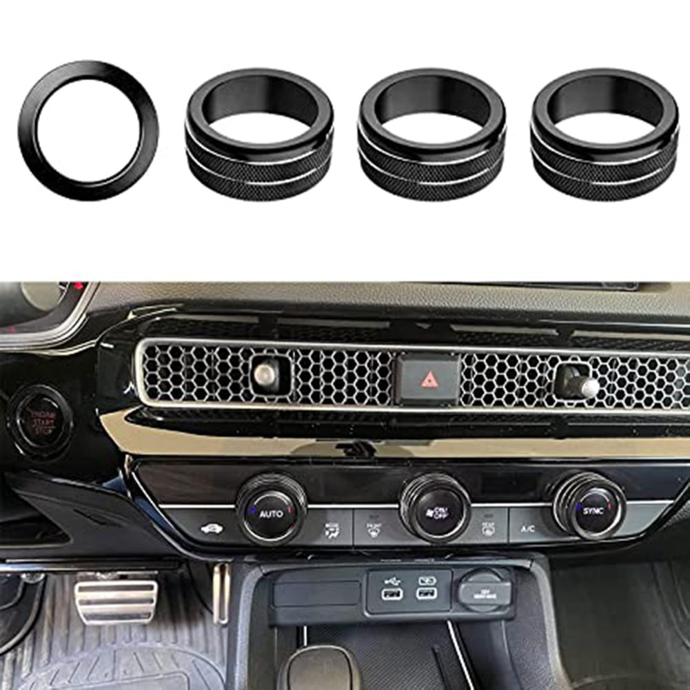 SUNFEX Air Vent Knob Cover A/C Button Ring Cover For Honda Civic 11Th