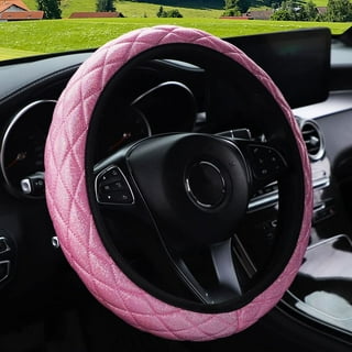  Universal Summer of Colorful Glossy Leather Steering Wheel  Cover Automotive Interior Car Accessories (Pink) : Automotive
