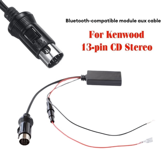 SUNFEX Car Bt-Compatible Module Audio Aux Cable Adapter Receiver For Kenwood 13-Pin Cd