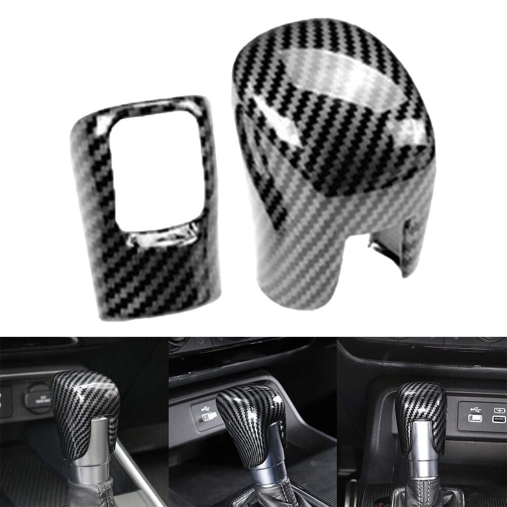 SUNFEX Car Gear Shift Knob Decor Cover Trim Carbon Fiber For Honda For