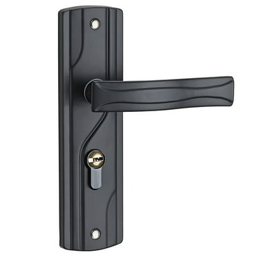 SUNFEX Door Handle Lock Keys Door Lock Set Bedroom Set Black Big Knob Manganese Steel
