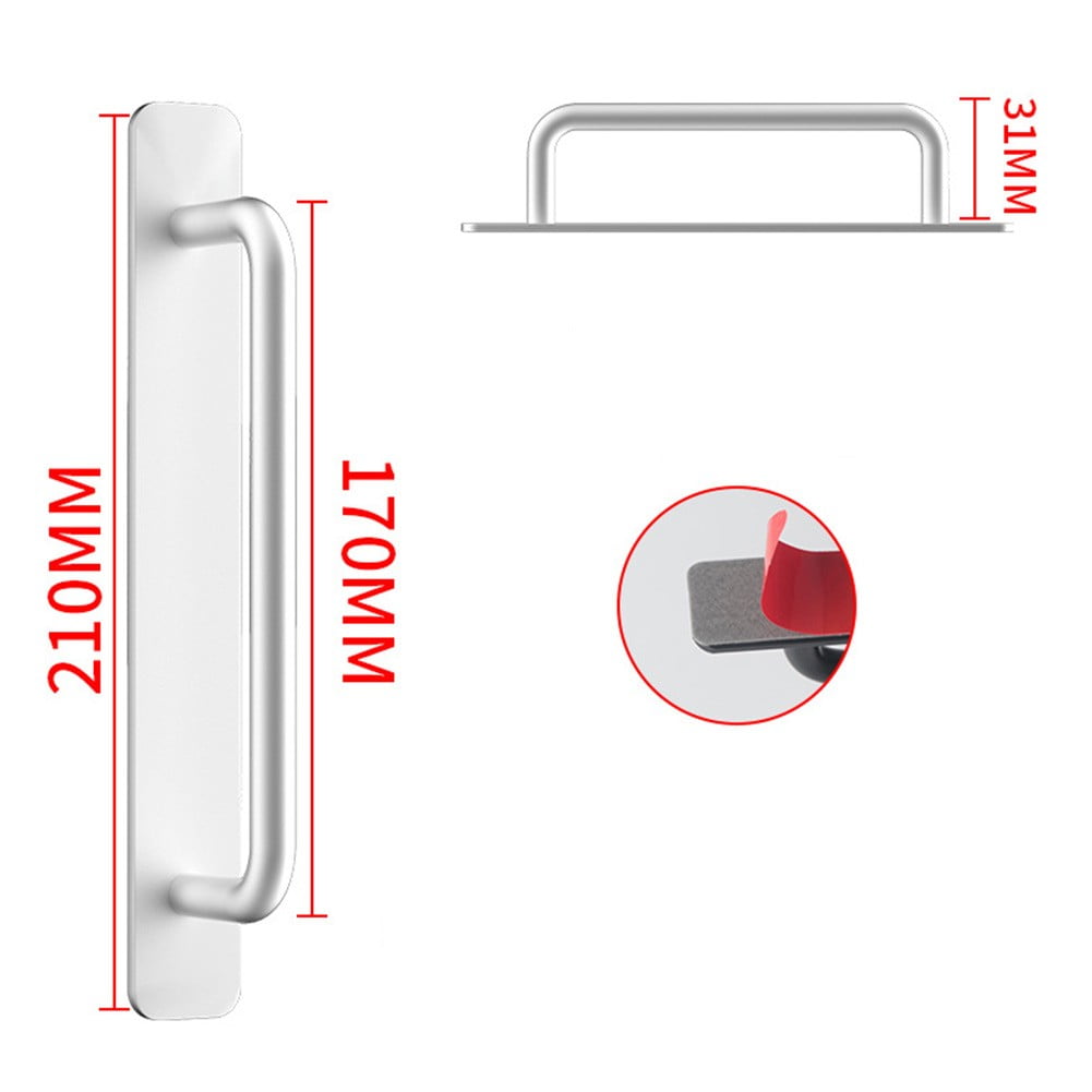 SUNFEX Self-Adhesive Large Size Aluminum Alloy Door Handle Toilet Door ...