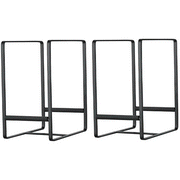 SUNFICON 2 Pack Plate Holders Organizers Black Upright Cabinet Dish Drying Racks Metal Plate Dish Organizers Racks Stands for Countertop and Cupboard