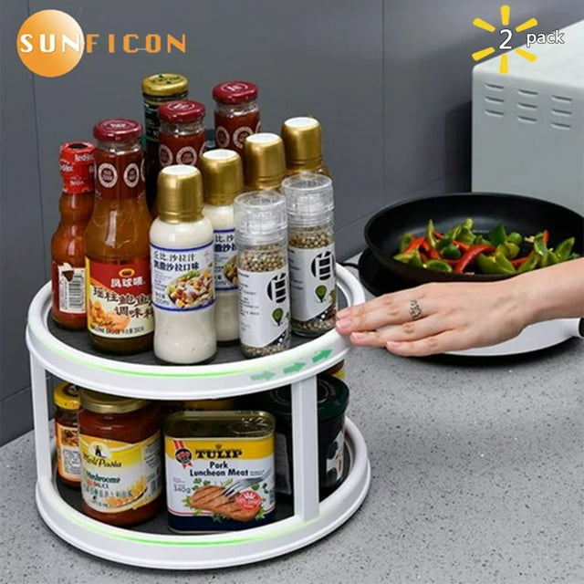 SUNFICON 2 Tier Lazy Susans Turntable 10 Inch Pantry Lazy