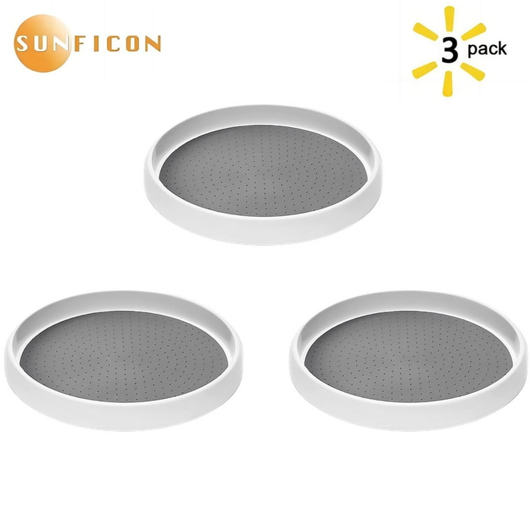 SUNFICON 3 Pack Lazy Susans Turntable 10 Inch Pantry Cabinet Lazy Susan Storage Turntable Rotating Spice Rack for Spices Condiments Baking