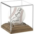 thumbnail image 1 of SUNFICON Baseball Case Display for Balls Walnut Wood Base Acrylic Baseball Display Case Baseball Holder Stand Cube Memorabilia Showcase Autograph Ball Protector for Official Size Ball Display, 1 of 10
