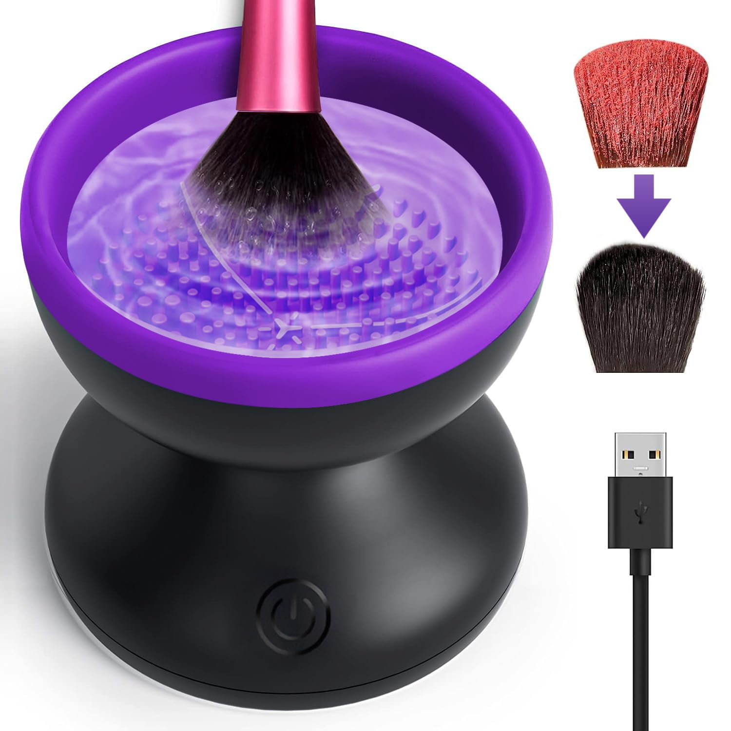 SUNFICON Electric Makeup Brush Cleaner Machine Portable Automatic USB