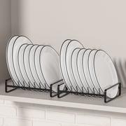 SUNFICON Heavy Duty Metal 2-Tier Vertical Plate Rack