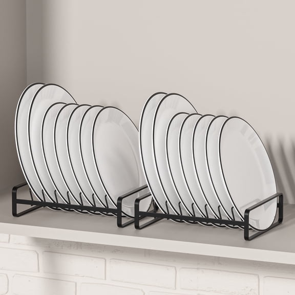 SUNFICON Heavy Duty Metal 2-Tier Vertical Plate Rack