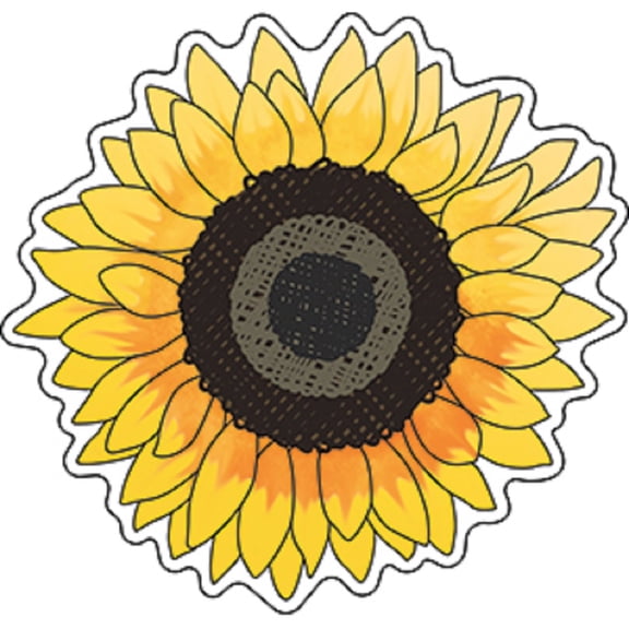 SUNFLOWER STICKER - Sunflower Logo with White Border Orignal Artwork Decal STICKER