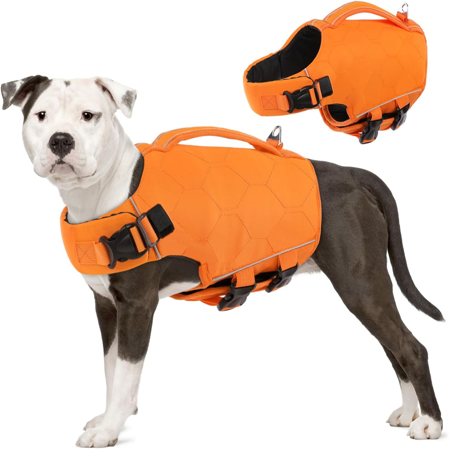 SUNFURA Dog Life Vest for Swimming Reflective Dog Life Jacket Medium Dog Floating Vests for