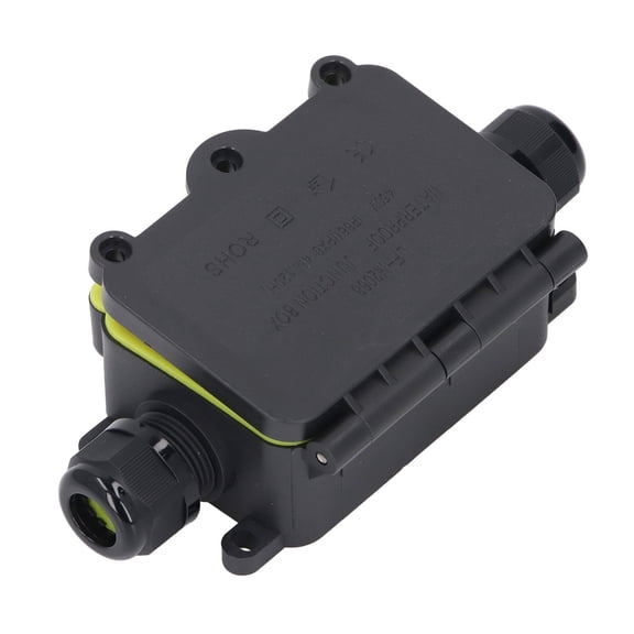 SUNG Electrical Junction Box IP68 Waterproof 2 Way Outdoor Wiring Box for Landscape Lighting, 450V, Black (4.72 in / 12 cm)