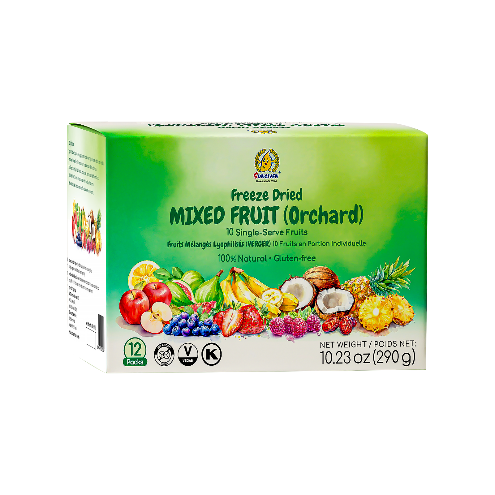 Sungiven Freeze-Dried Fruit Variety Pack, No Sugar Added, Gluten-Free, 12 Bag, 10.2 Oz