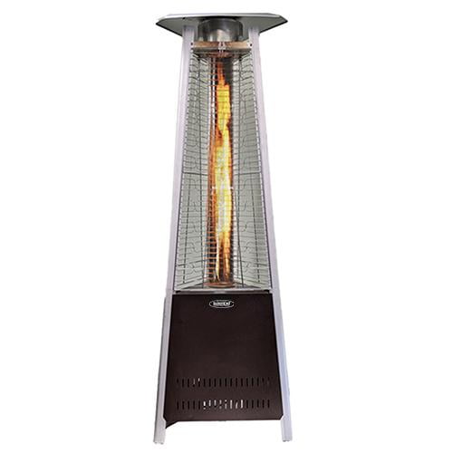 The Original SUNHEAT Patio Heaters NEW! 6’ 2” Decorative Flame Triangle Glass Tube Patio Heater
