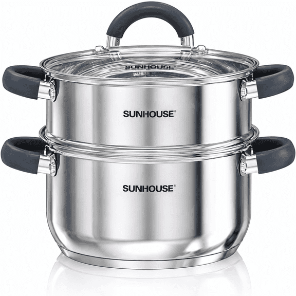 Sunhouse 3 QT Stainless Steel Steamer Pot for Cooking Vegetables