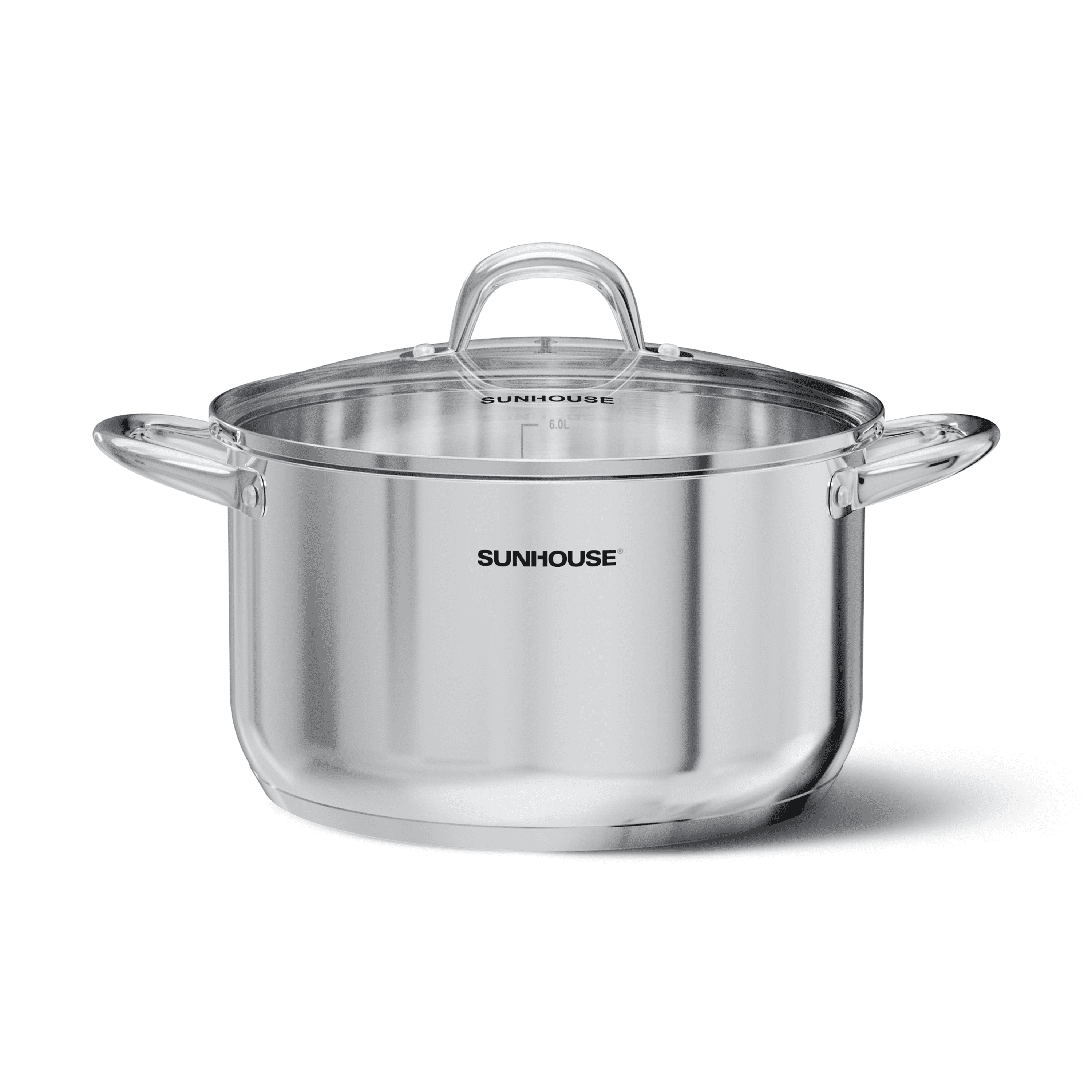 Sunhouse 8 Quart Stainless Steel Stockpot with Glass Lid, Induction Compatible