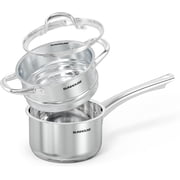 SUNHOUSE 2 QT Stainless Steel Pots - Steamer for Cooking, Saucepan with Lid - Small Sauce Pan with Vegetable Food Steamer Basket - Induction Cooking Pot with Stay Cool Handle