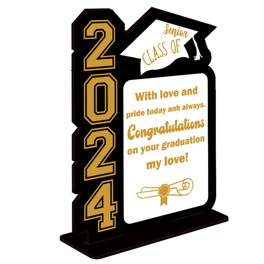 SUNHUFA 2024 Graduation Table Centerpiece Wooden Graduation Table