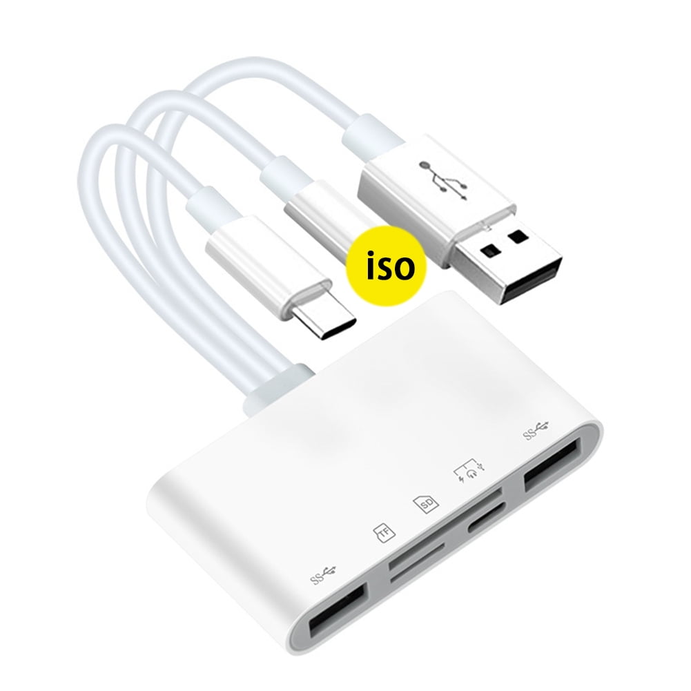 SUNHUFA 5 In 1 USB OTG Adapter TF SD Card Slots Reader for IPhone/iPad