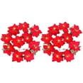 SUNHUFA Christmas Poinsettia Flowers Garland String Lights Holiday Home