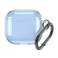 thumbnail image 1 of SUNHUFA Clear Protective Case with Carabiner TPU Cover for Airpods 4 (Transparent Blue), 1 of 9