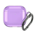 thumbnail image 1 of SUNHUFA Clear Protective Case with Carabiner TPU Cover for Airpods 4(Transparent Purple), 1 of 9