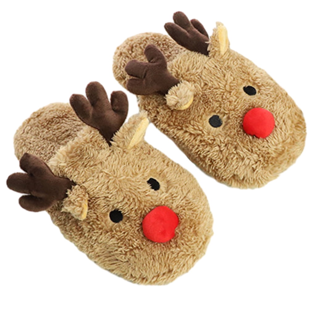 Funny Dog Slippers - Unisex Character Indoor Slippers, Machine Washable, Brown & Grey