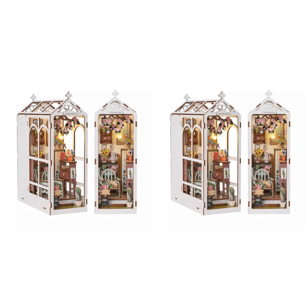 SUNHUFA DIY Book Nook Kit DIY Miniature Dollhouse Kit for Teens and