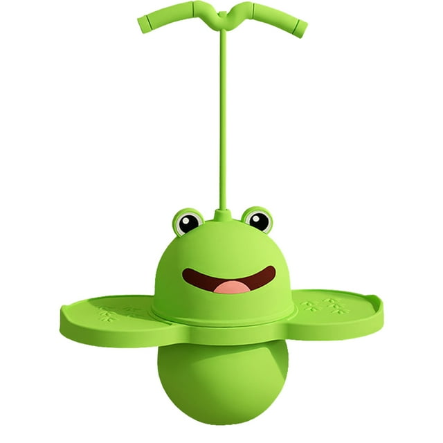 Christoy Pogo Jumper With Handle And Ball Pump, High Jump Toy Bounce Jump Trick Board Pogo Bouncing Ball Safe And Fun Pogo Stick For Kids Boys Girls And Adults (Green
