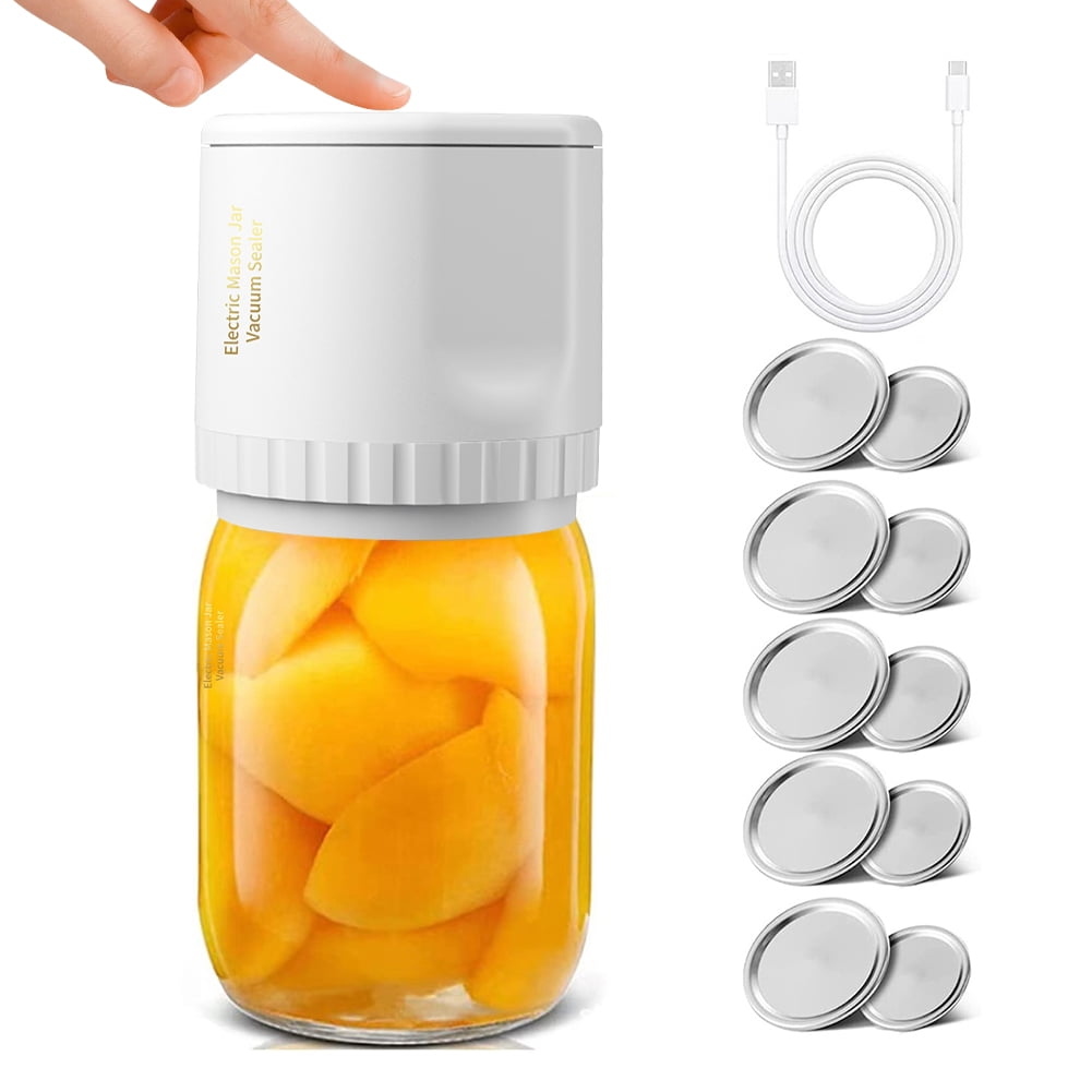 SUNHUFA Mason Jar Vacuum Sealer Vacuum Sealing Machine Cordless Can Vacuum Seal Pump Kit
