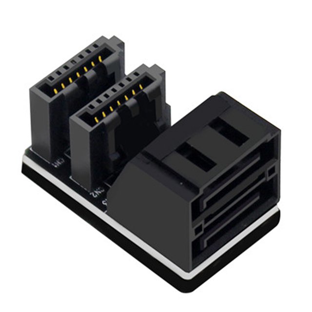 SUNHUFA SATA 7Pin Angled Adapter Plug and Play 2 SATA 7Pin Adapter