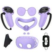 SUNHUFA Silicone Cover Set Controller Grips VR Shell Cover for Meta Quest 3S Purple