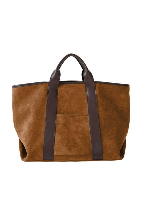 Tote Bag for Women Large Capacity Shoulder Bag Suede Vintage Winter Handbag Commute Bag Shopping Bag