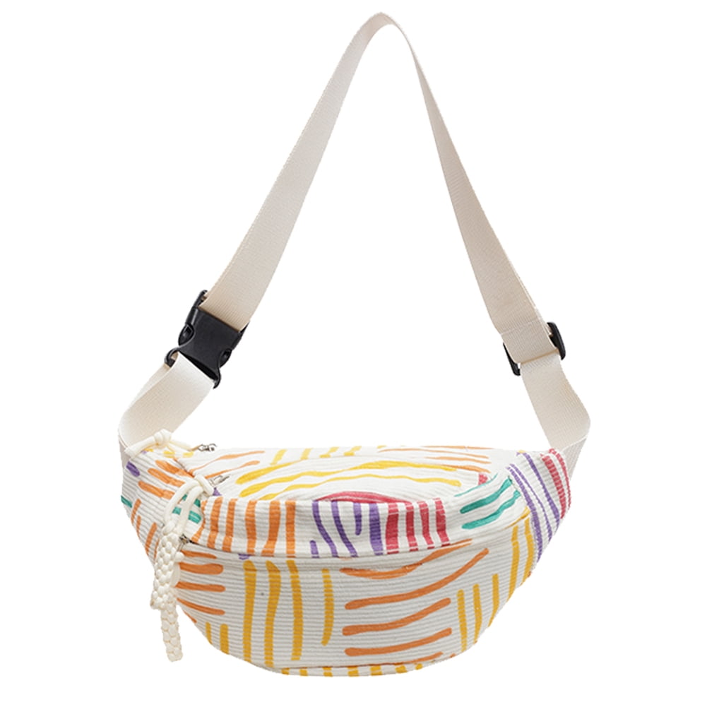 SUNHUFA Women Corduroy Bum Bag Adjustable Strap Chest Bag Fanny Pack