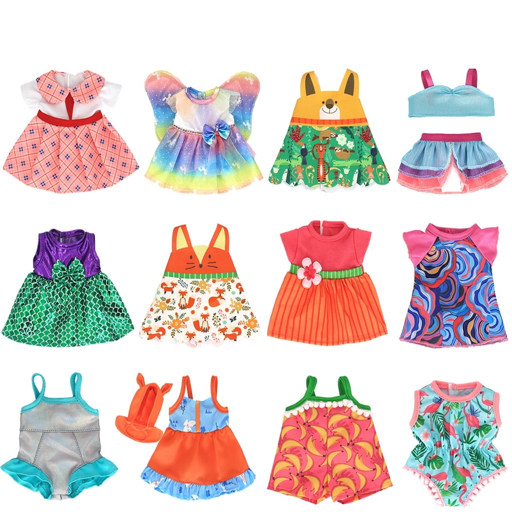 SUNHUIFA 12pcs Baby Doll Clothes Small Doll Clothes Accessories for 10-12'' Alive Baby Dolls (No Doll)