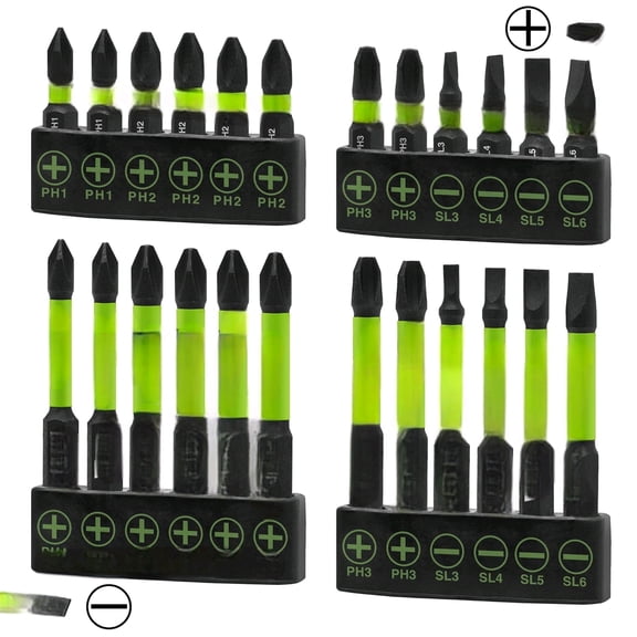 SUNHZMCKP 24-Piece Screwdriver Bit Set, Magnetic Slotted Phillips Driver Bit Set, S2 Steel, Long 1" and 2.3" Impact Screwdriving Drill Bits Set, 1/4 Inch Hex Shank Driver Bit
