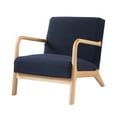 thumbnail image 1 of SUNICOL Stretch Armchair Slipcover with Zipper, Jacquard Spandex Wood Arm Chair Cover Protector, Elastic Removable Accent & Dining Chair Covers for Living Room, Home Decor, Navy Blue, 1 of 8