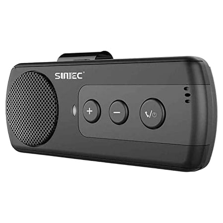 SUNITEC Hands Free Bluetooth Car Phone Kit - Wireless Bluetooth Car Speaker Support 2 Phones Connection Siri Google Assistant Car Bluetooth Receiver Handsfree Speakerphone with Visor Clip
