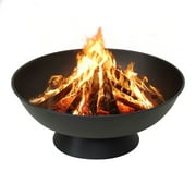 SUNJOY 22 inch,Wood Burning Fire Pit for Backyard,Black Steel