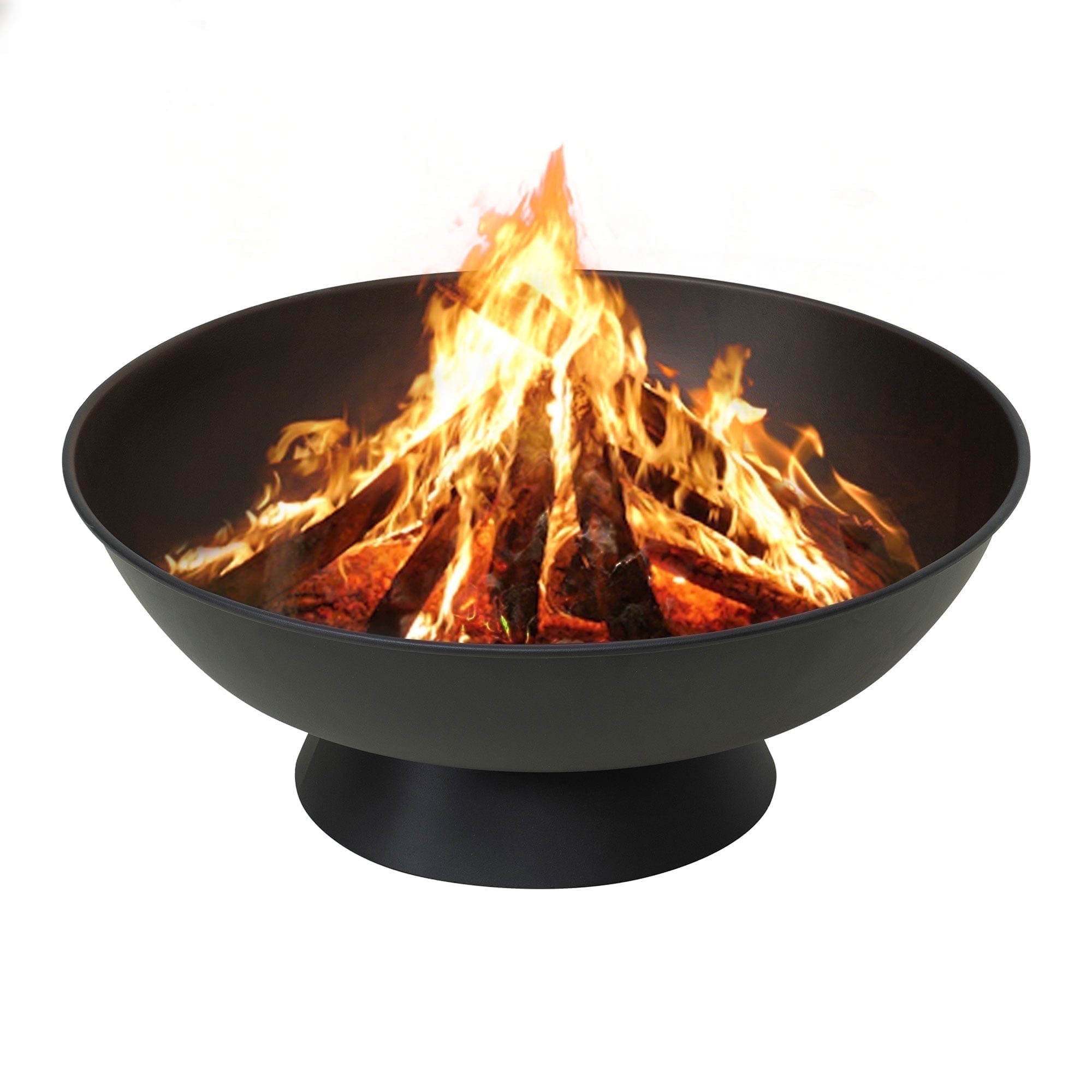 SUNJOY 22 inch, Wood Burning Fire Pit for Backyard, Black Steel