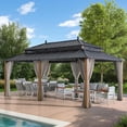 thumbnail image 1 of Sunjoy 20x12 Outdoor Gazebo, Steel Hardtop Clearance Gazebo with Curtain and Netting ,Kingston Series, 1 of 18