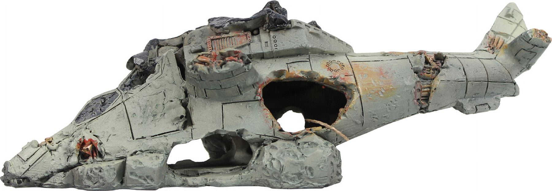 SUNKEN APACHE HELICOPTER AQUARIUM ORNAMENT