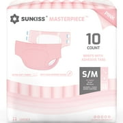 SUNKISS Masterpiece Adult Diapers with Tabs, Unisex Disposable Incontinence Briefs for Women and Men, Odor Control, White,Large/XLarge, 10 Count