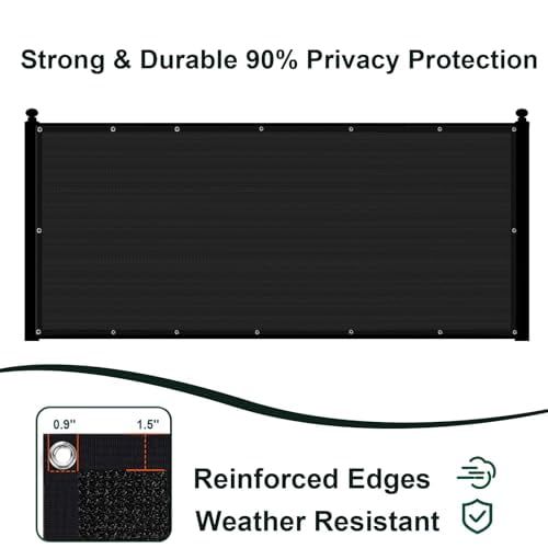 SUNLAX Privacy Fence Screen 4' x 78' Heavy Duty Mesh Fence Net Cover with Grommets for Patio Porch Pool Backyard Outdoor Chain Link Fence, Black (Customized)