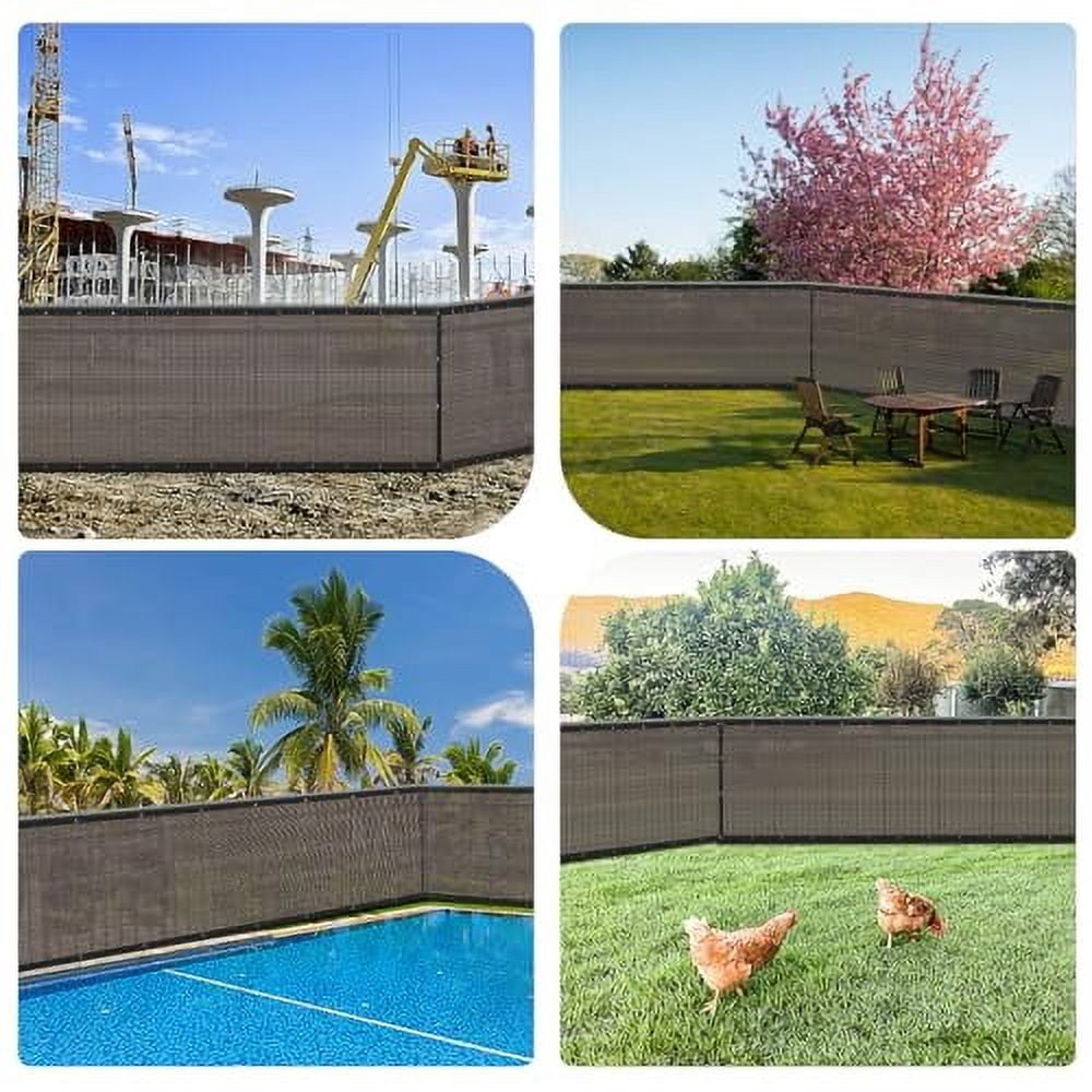 8ft X 25ft Brown Privacy Fence Screen With Grommets - Shade Cloth Mesh For Chain Link Fence, Deck, Pool, Garden