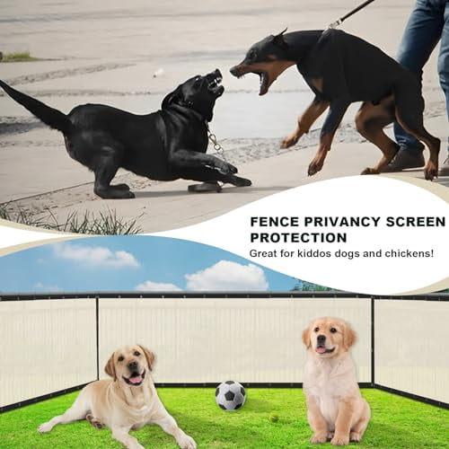 SUNLAX Privacy Fence Screen 6' x 56' Heavy Duty Mesh Fence Net Cover with Grommets for Patio Porch Pool Backyard Outdoor Chain Link Fence, Cream (Customized)