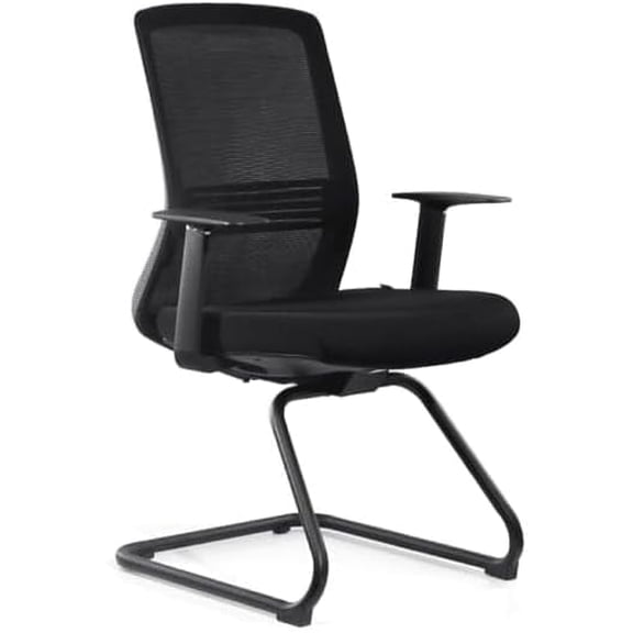SUNLINE Sled Base Guest Chair - Mesh Back Side Chair with Cushioned Seat for Waiting Rooms, Offices and Conference Rooms