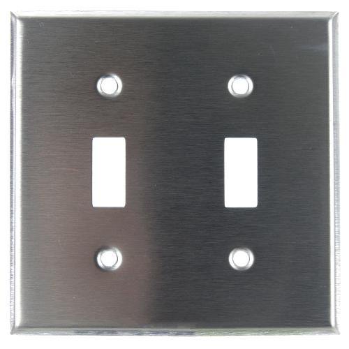 SUNLITE 2 Gang Toggle Plate Steel E102S