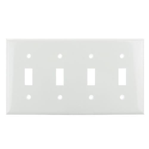 SUNLITE 4 Gang Toggle Plate White Color E104W