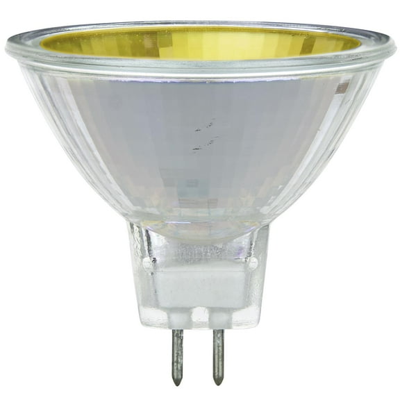 SUNLITE 50w 12v MR16 Narrow Spot 12deg. GU5.3 With Cover Guard Yellow Halogen Bulb